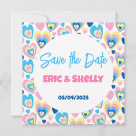 かわいいハート。フラットな感謝カード 招待状