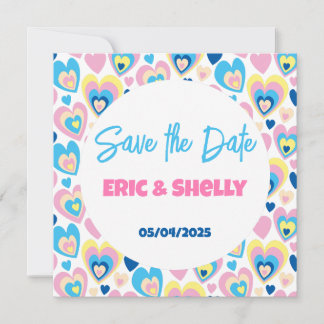 かわいいハート。フラットな感謝カード 招待状