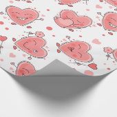 かわいいハート ラッピングペーパー (角)