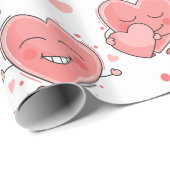 かわいいハート ラッピングペーパー (ロールコーナー)