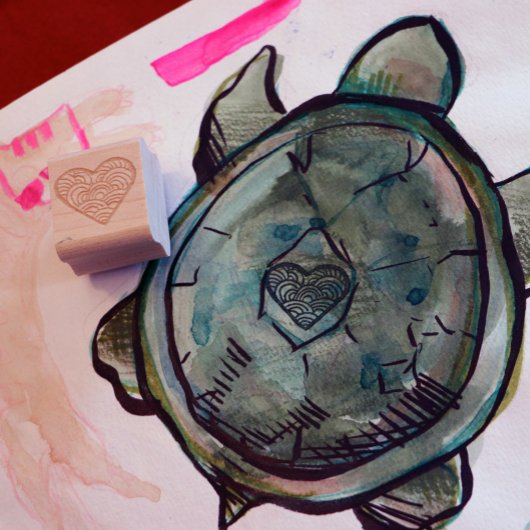 かわいいハート ラバースタンプ