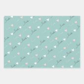 かわいいハート&ラブスクリプトバレンタインデー ラッピングペーパーシート (正面2)