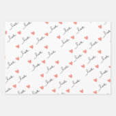 かわいいハート&ラブスクリプトバレンタインデー ラッピングペーパーシート (正面)