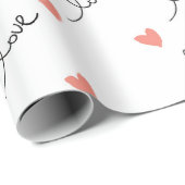 かわいいハート&ラブスクリプトバレンタインデー ラッピングペーパー (ロールコーナー)