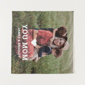 かわいいハート 愛してる ママ 母の日の写真 タペストリー (正面(横))