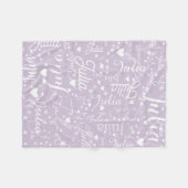 かわいいハート、星、音楽ノート小さなアザミ フリースブランケット (正面(横))