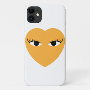 かわいいハート（目を白に） iPhone 11 ケース