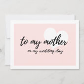 かわいいハート「私の結婚式の日に母に」 カード (正面)