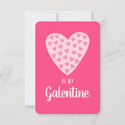 かわいいハート「Be My Galentine」パーソナライズされた名 ノートカード (正面)