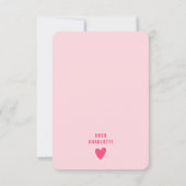 かわいいハート「Be My Valentine」パーソナライズされた名 ノートカード (裏面)