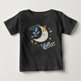 かわいいハーフムーングッドナイト ベビーTシャツ
