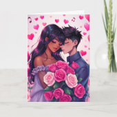 かわいいハーフ系アニメバレンタインデー カード (正面)