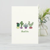 かわいいハーブ鉢植えの感謝カード サンキューカード (スタンド正面)