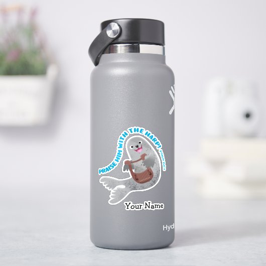 かわいいハープアザラシの聖書の詩篇の称賛 シール (HydroFlask)