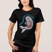 かわいいハープアザラシの聖書の詩篇 トライブレンドＴシャツ (正面)