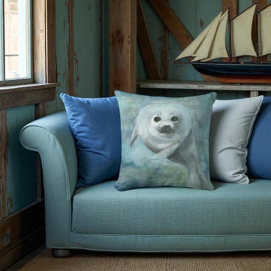 かわいいハープシール枕 クッション