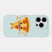 かわいいハーモニカ演奏するピザスライス iPhoneケース (裏面横)