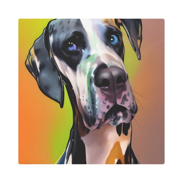 かわいいハーレクイングレートダン メタルプリント (正面)