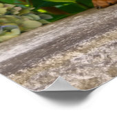 かわいいバイエルンの山犬の子犬と花 ポスター (角)