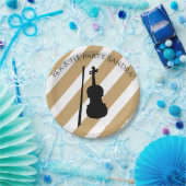 かわいいバイオリンのロックアンドロールミュージカル楽器 ペーパープレート (パーティー)