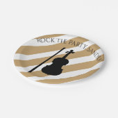 かわいいバイオリンのロックアンドロールミュージカル楽器 ペーパープレート (アングル)