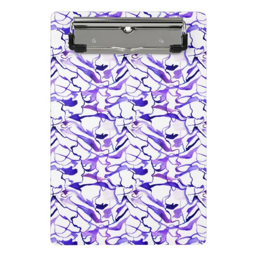 かわいいバイオレットの色の抽象芸術ラインのパターンのラット ミニクリップボード (正面)