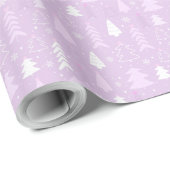 かわいいバイオレットクリスマスツリークリスマスラッピング紙 ラッピングペーパー (ロールコーナー)