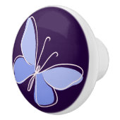 かわいいバイオレットブルーバタフライドードル セラミックノブ (右)