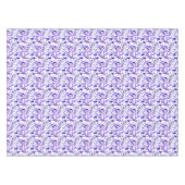 かわいいバイオレット水色の抽象芸術線のパターン テーブルクロス (正面(横))
