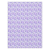 かわいいバイオレット水色の抽象芸術線のパターン テーブルクロス (正面)