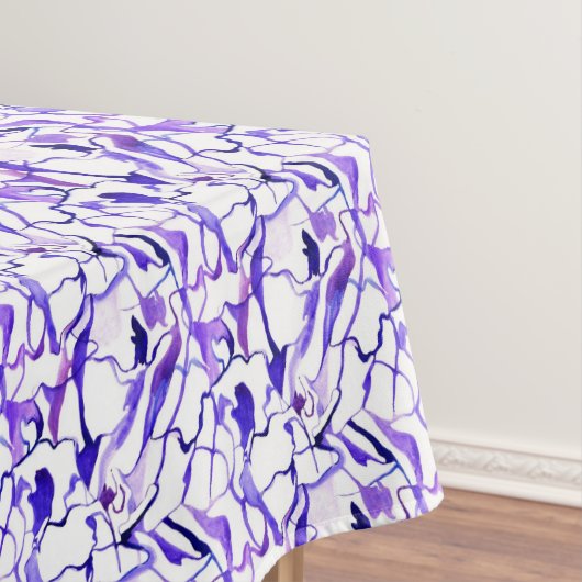 かわいいバイオレット水色の抽象芸術線のパターン テーブルクロス (インサイチュ)