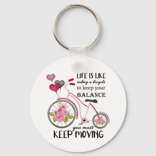 かわいいバイクライフインスピレーションワードアート キーホルダー (正面)
