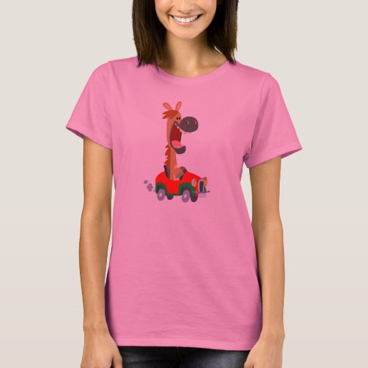 かわいいバイク乗り馬の女性Tシャツ Tシャツ (正面)