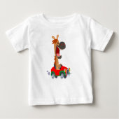 かわいいバイク乗り馬の赤ちゃんTシャツ ベビーTシャツ (正面)