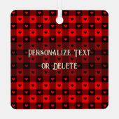 かわいいバイソン柄のハート カスタム猫 ペット クリスマス メタルオーナメント (裏面)