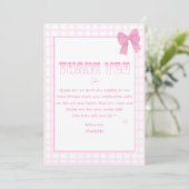 かわいいバウパステルピンクジンガムベビーシャワー サンキューカード (スタンド正面)