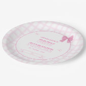 かわいいバウパステルピンクジンガムベビーシャワー ペーパープレート (アングル)
