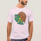 かわいいバカバカしいキャラクターの亀 Tシャツ (正面)