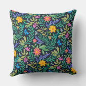 かわいいバグおもしろいフローラガーリー春夏のパターン クッション (裏面)