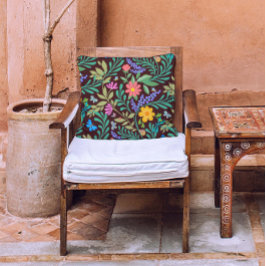 かわいいバグおもしろいフローラ春サマーブラウンパターン アウトドアクッション