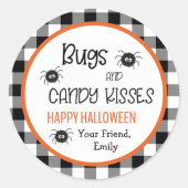 かわいいバグとキスハローウィンパーティの好意子供へ ラウンドシール (正面)