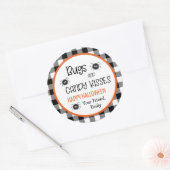 かわいいバグとキスハローウィンパーティの好意子供へ ラウンドシール (封筒)