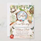 かわいいバグ&キャタピラーベビーシャワー 招待状 (正面)