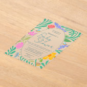 かわいいバグ&花春&サマーベビーシャワー アクリル招待状 (レイダウン)