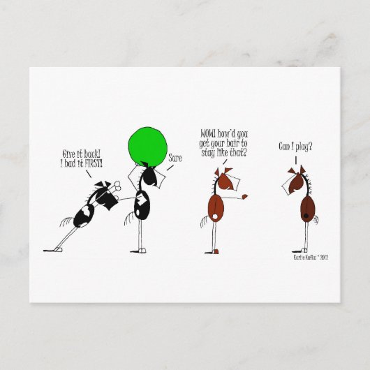 かわいいバシキールの馬の漫画 ポストカード (正面)