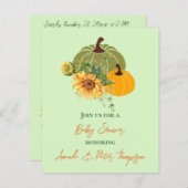 かわいいバジェットカボチャひまわり黄色の赤ちゃんシャワー (正面/裏面)