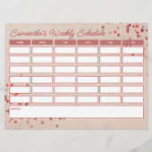 かわいいバジェットガーリーピンクスターズ週間クラススケジュール (正面)