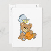 かわいいバスケットボールのクマ ポストカード (正面/裏面)