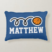 かわいいバスケットボールの球が付いているパーソナライズな子供の枕 アクセントクッション (正面)