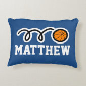 かわいいバスケットボールの球が付いているパーソナライズな子供の枕 アクセントクッション (裏面)